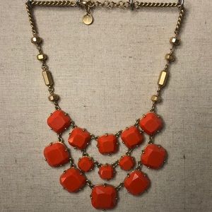 Stella & Dot Orange & Gold Statement Necklace